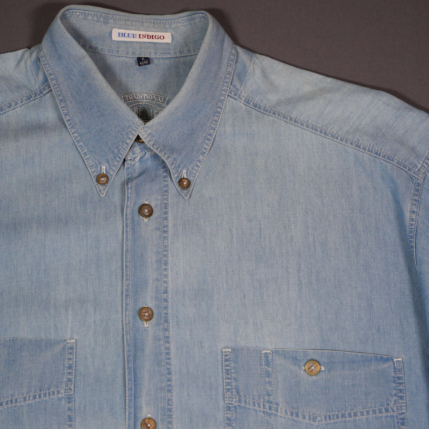 Leichtes Denim Kurzarmhemd - L