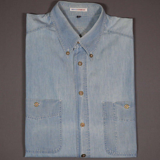 Leichtes Denim Kurzarmhemd - L