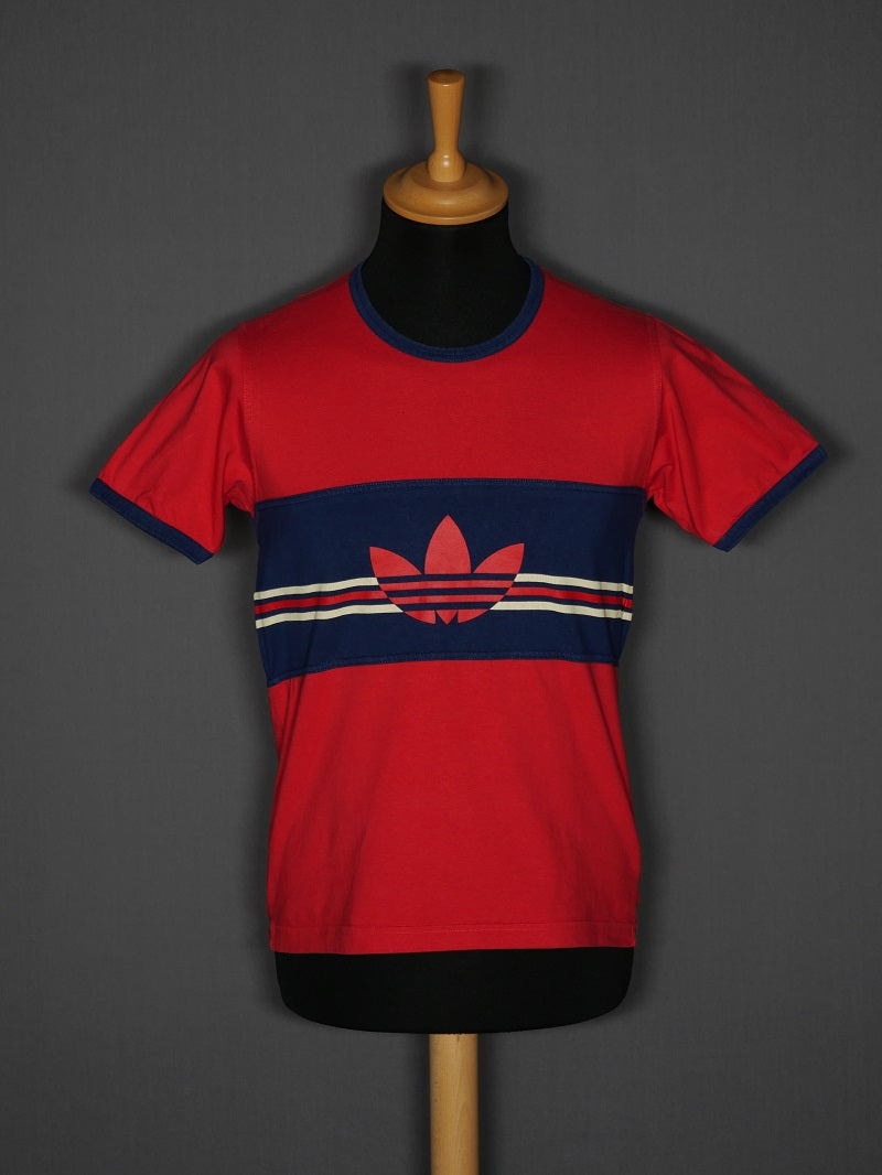 Vintage Adidas T-Shirt Rot-Blau - S-M