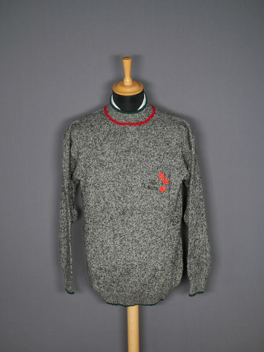 Vintage Turtleneck Pullover grau - M