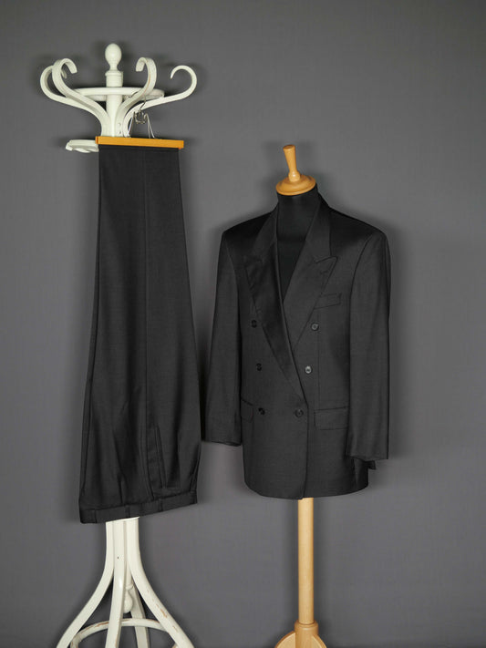 Vintage ReDa Doppelreiher Anzug charcoal - 48/M