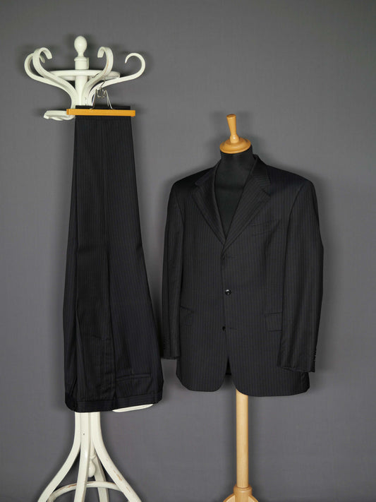 Vintage Joop Anzug dunkelblau doppel pinstripe - 52/XL