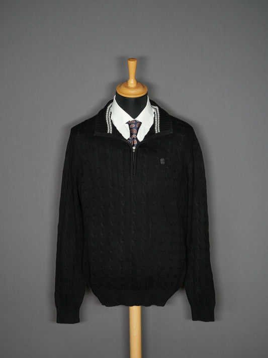 Izod 1/4 Zip Pullover schwarz - M