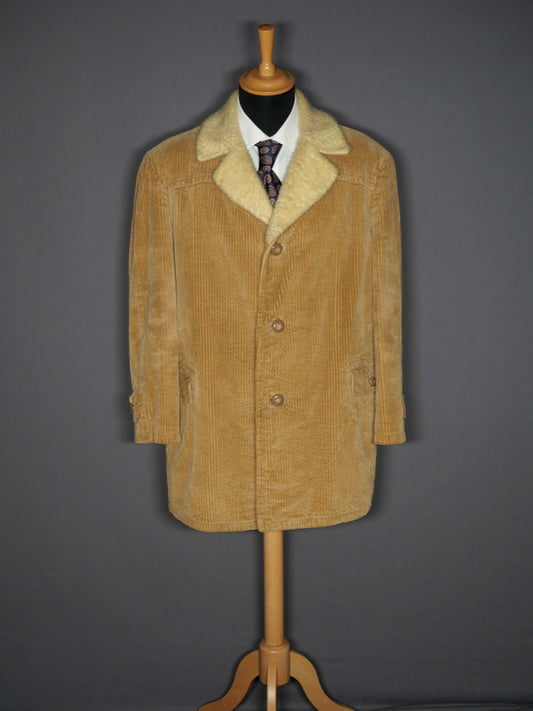 Vintage Cord Kurzmantel beige - 52/XL
