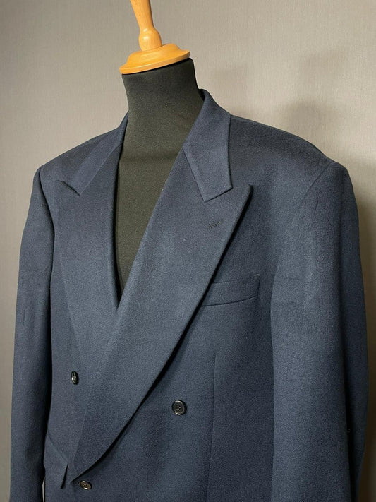 Vintage Kaschmir Zweireiher Sakko blau - XXL