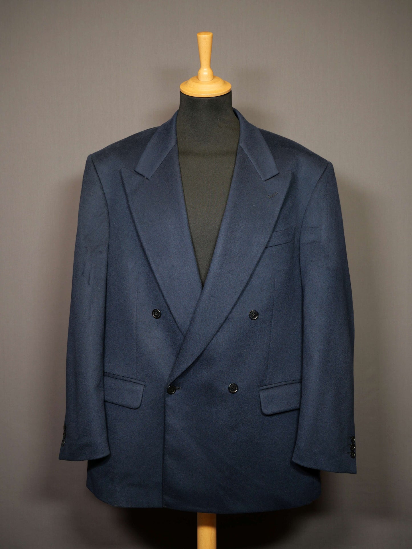 Vintage Kaschmir Zweireiher Sakko blau - XXL