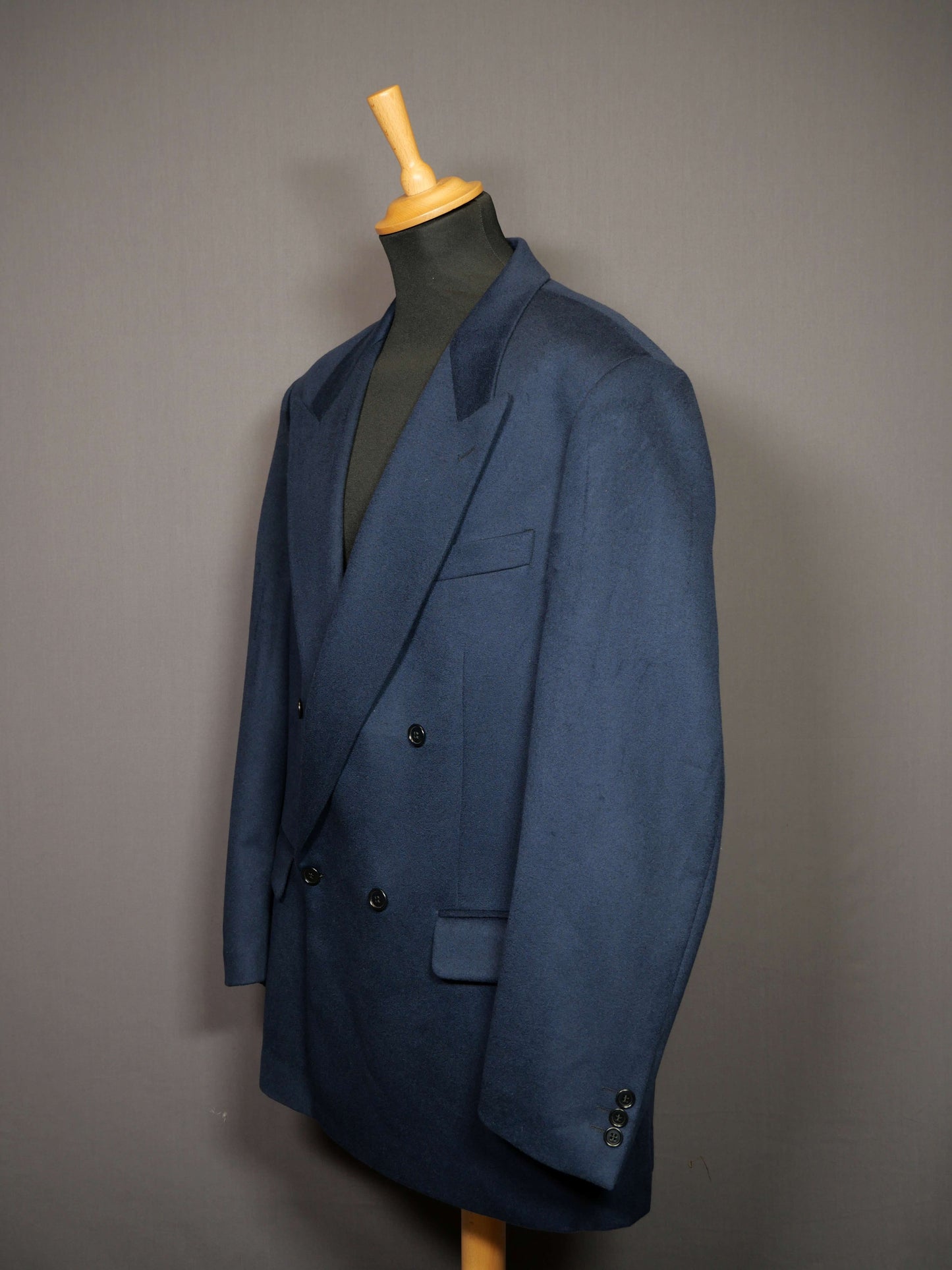 Vintage Kaschmir Zweireiher Sakko blau - XXL