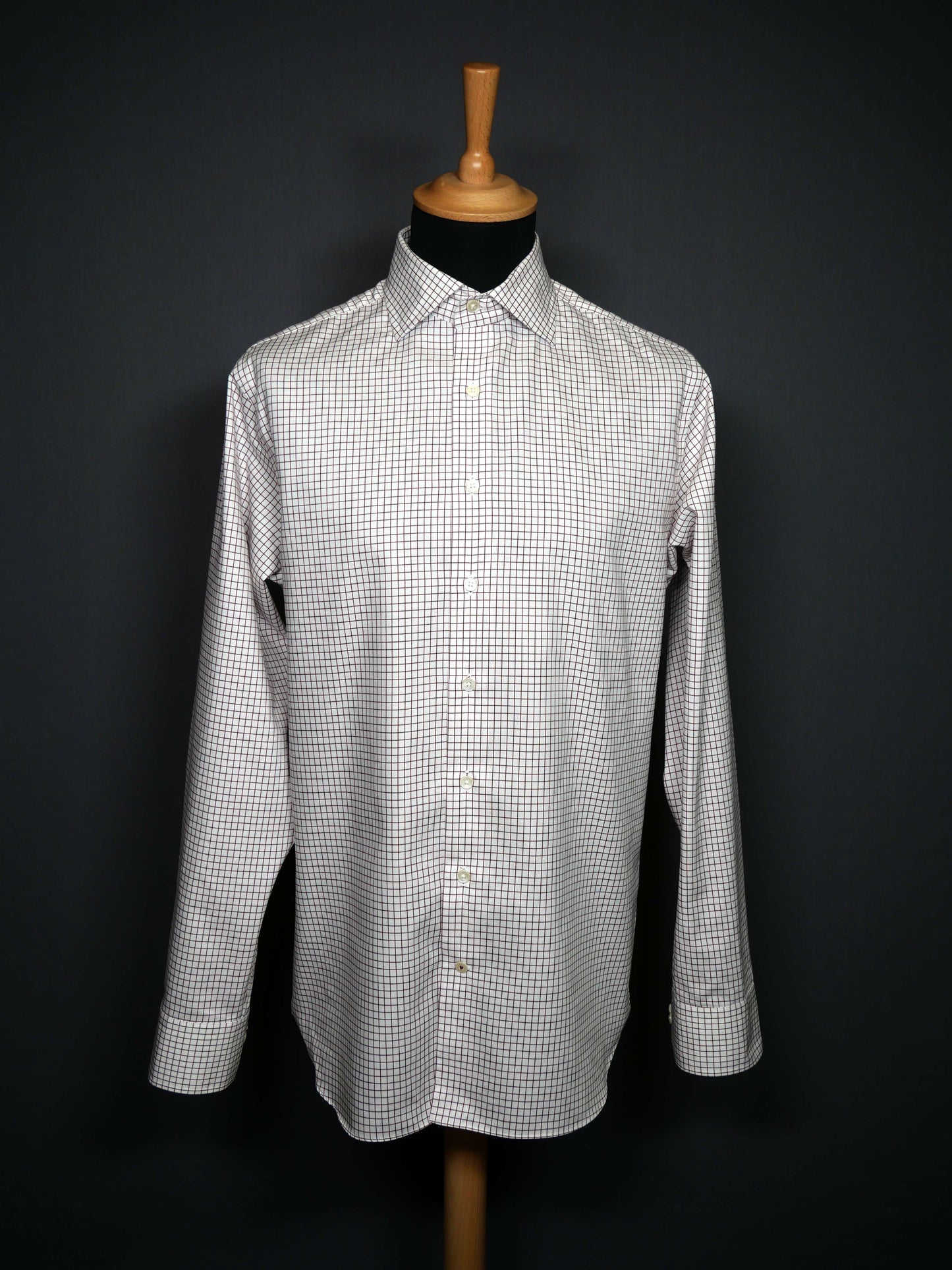 Hemd Karo Weiss Rot - M