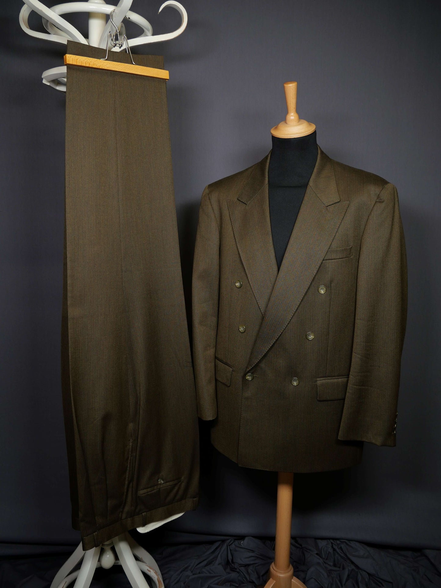 Vintage Zweireiher Anzug grün - XL