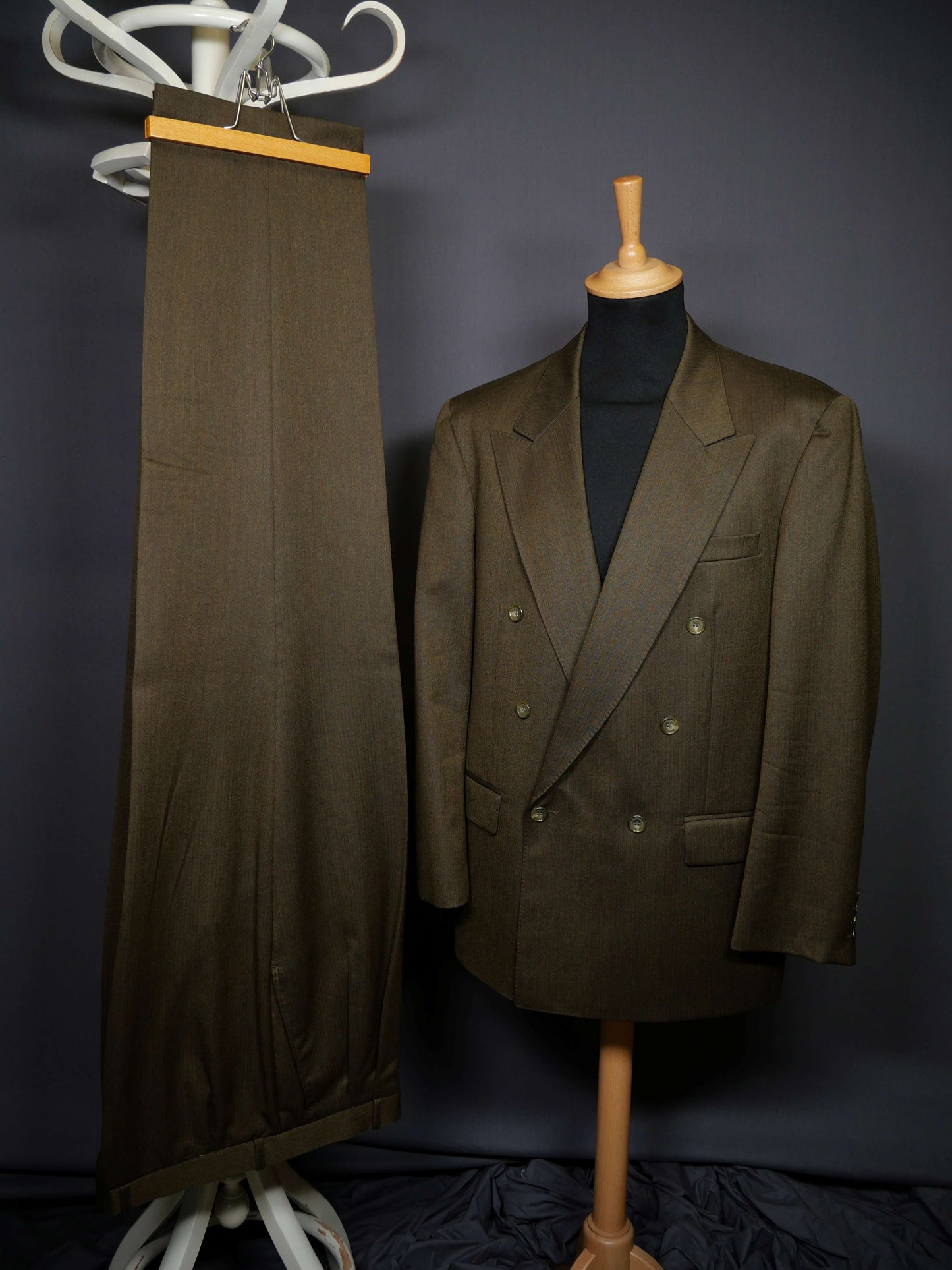 Vintage Zweireiher Anzug grün - XL