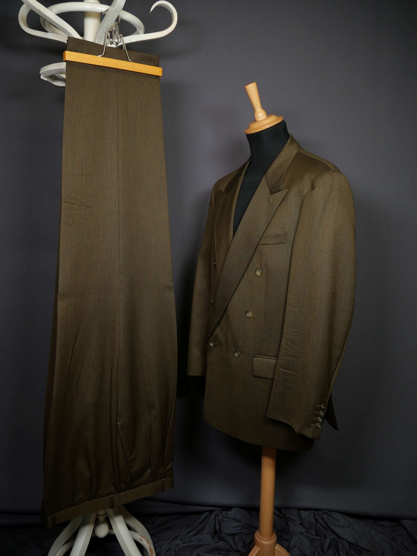 Vintage Zweireiher Anzug grün - XL