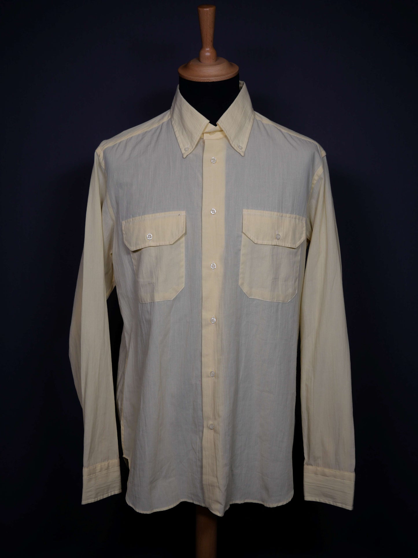 Leichtes Vintage Hemd gelb - M